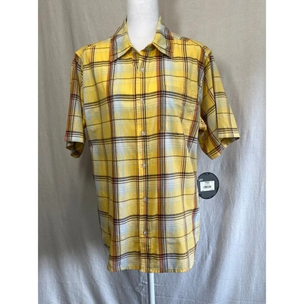Urban Pipeline Plaid Shirt Yellow‎ Button Up Short Sleeve NWT XL Boys